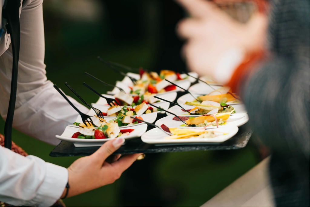 Guests dining at an entertainment venue